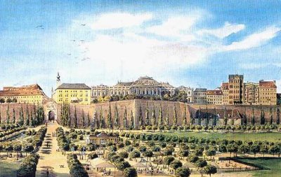La Porte Caroline avec le glacis de Vienne au 19e siècle - Carl Wenzel Zajicek